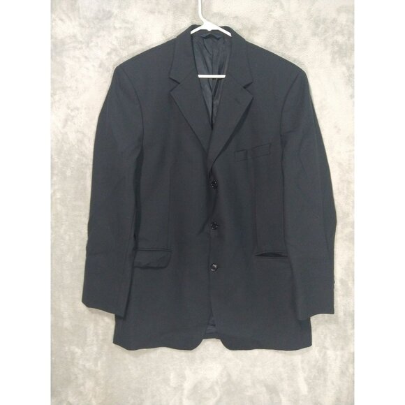 Brooks Brothers Jacket Mens 44L Black Stretch Sport Coat Wool Blazer 346 Preppy - Picture 1 of 8